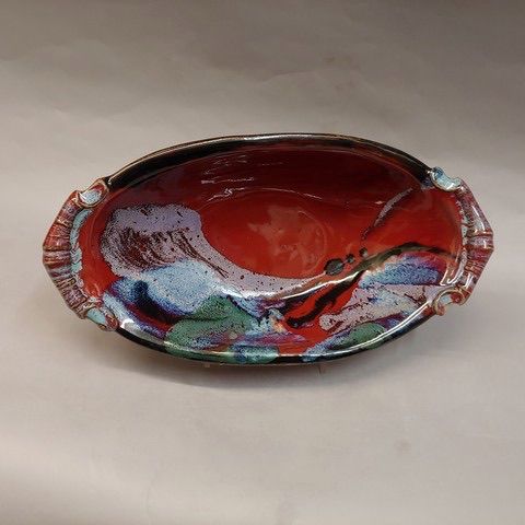 Biscuit Bowl 13x7x7.25 Red at Hunter Wolff Gallery