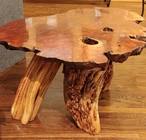 JW-151 Coffee Table Reclaimed Redwood and Juniper at Hunter Wolff Gallery