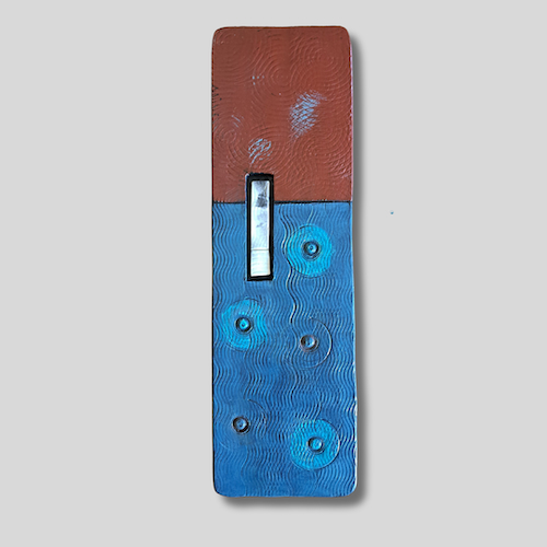 Click to view detail for RC-022 Ceramic Wall Sculpture Zens Brn/Blue $165
