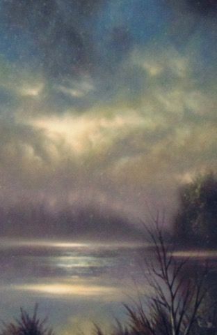 River In Moonlight 7x5 at Hunter Wolff Gallery