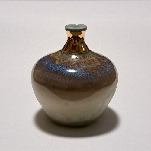 Click to view detail for JP-003 Pottery Handmade Miniature Vase Earth & Sky $68