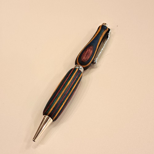 CR-008 Pen - Dyed/Layered Wood/Silver $45 at Hunter Wolff Gallery