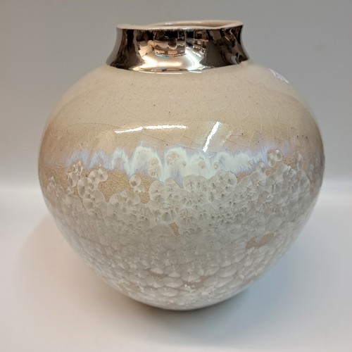 JP-022 Vase, White Crystalline with White 18KG $450 at Hunter Wolff Gallery