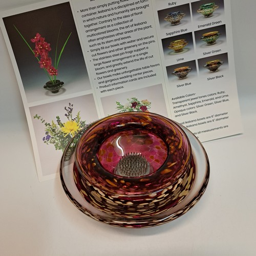 GBG-023 Ikebana Bowl Raspberry, Small $125 at Hunter Wolff Gallery