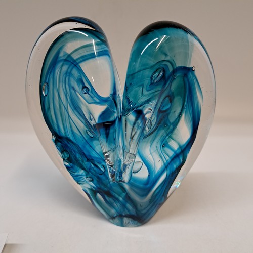 DG-158 Blown Glass Heart Aqua $112 at Hunter Wolff Gallery