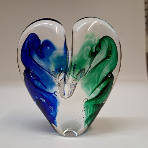 DG-161 Blown Glass Heart Fern & Cobalt $112 at Hunter Wolff Gallery