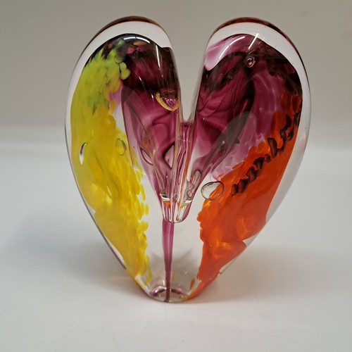 DG-162 Blown Glass Heart Orange, Raspberry, Lemon $112 at Hunter Wolff Gallery