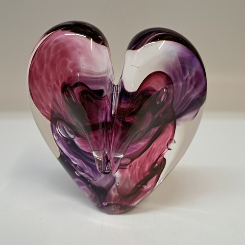DG-174 Blown Glass Heart Merlot Swirl $112 at Hunter Wolff Gallery