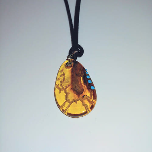HWG-028 Pendant, Oval Drop with 5 TQ Droplets $59 at Hunter Wolff Gallery