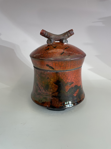 BS-039 Vessel Ferric Glaze Lid $140 at Hunter Wolff Gallery