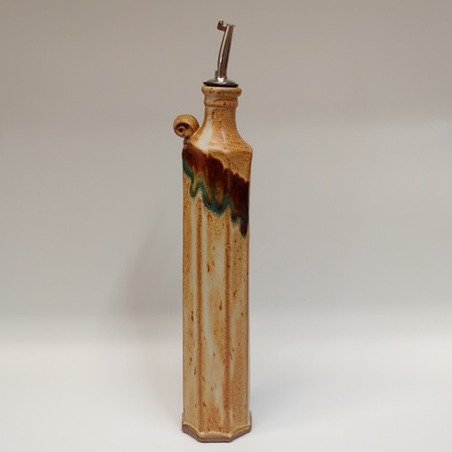 #220419 Oil/Vinegar Cruet Tan/Brown/TQ $24.50 at Hunter Wolff Gallery