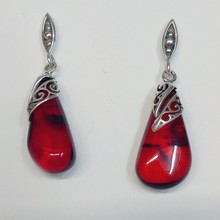 HWG-073 Earrings Drop Silver Filigree $44 at Hunter Wolff Gallery