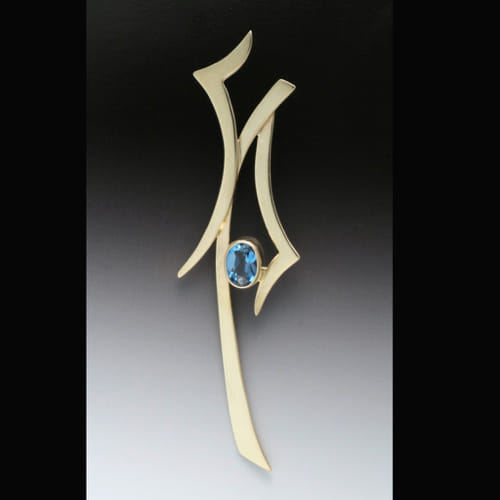 MB-P129 Pendant, White Crane Spreads Wings $3300 at Hunter Wolff Gallery