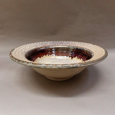Bowl with Textured Rim 12x4 at Hunter Wolff Gallery