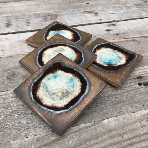 KB-634 Coaster Set of 4 Bronze $45 at Hunter Wolff Gallery