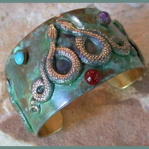EC-054 Cuff Egyptian Serpents $122 at Hunter Wolff Gallery