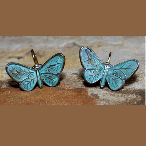 EC-121 Earrings Brass Sculptural Butterfly $70 at Hunter Wolff Gallery