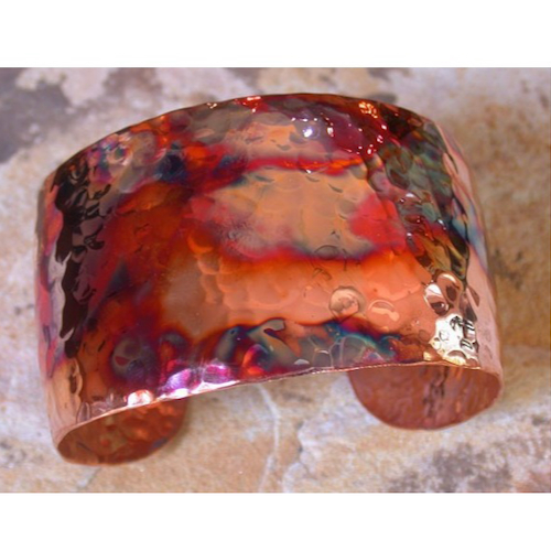 EC-176 Cuff, Hand Hammered Pure Copper $212 at Hunter Wolff Gallery