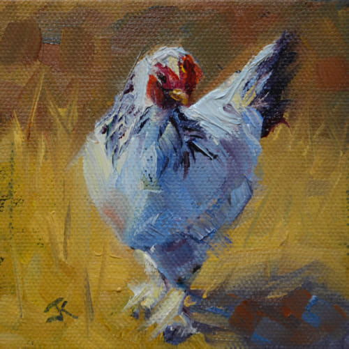 Here Chick, Chick, Chick 4x4 $190 at Hunter Wolff Gallery
