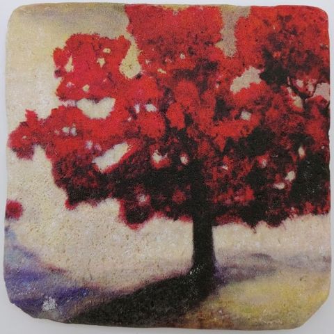 Click to view detail for JS008 Coaster Red Tree 4x4 $26