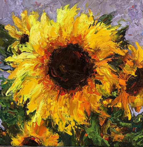 Sunflower 8x8 $320 at Hunter Wolff Gallery
