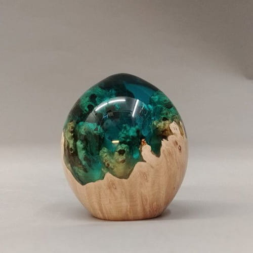 SH020 Egg Shape 3 Teal at Hunter Wolff Gallery