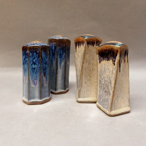 Salt and Pepper Shakers in Shades of Blue at Hunter Wolff Gallery