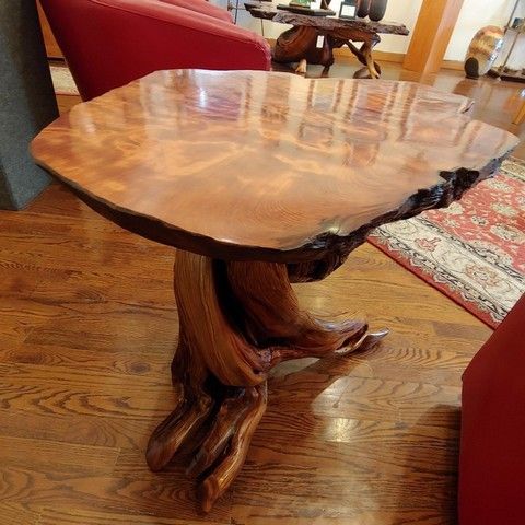 JW-178 End Table Redwood and Juniper 32x24x24 $2500 at Hunter Wolff Gallery