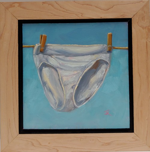 Tighty Whities Hers 6x6 $260 at Hunter Wolff Gallery