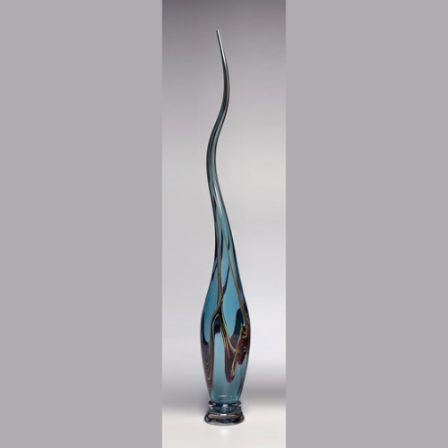 Click to view detail for VC-007 Swan Vase Steel Blue $1250