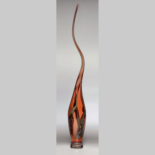 VC-008 Swan Vase Tangerine $1100 at Hunter Wolff Gallery