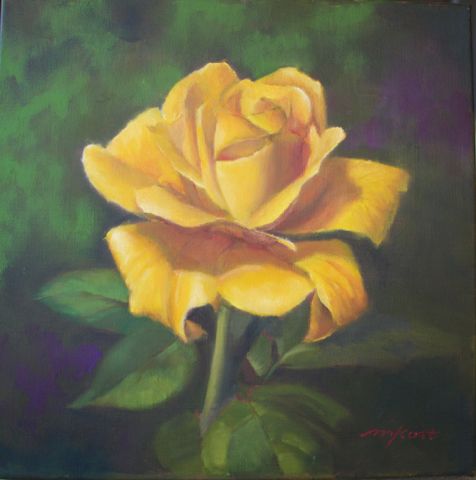 Yellow Rose 12x12 at Hunter Wolff Gallery