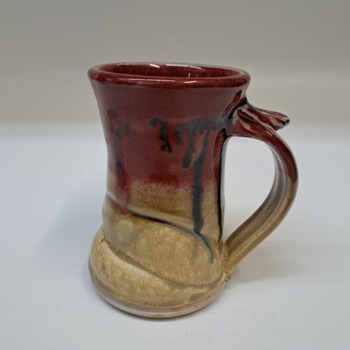#260201 Mug Tan and Red $22 at Hunter Wolff Gallery