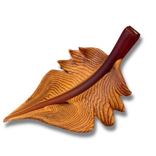 GBG-013 Leaf, Arbor Sculpture Gold Ruby Topaz $1070 at Hunter Wolff Gallery