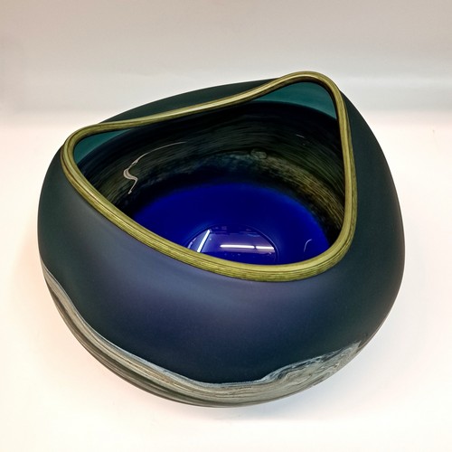 GBG-015 Bowl, Agate Freeform Sage, Cobalt $730 at Hunter Wolff Gallery