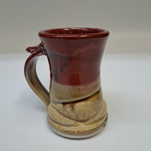 #260201 Mug Tan and Red $22 at Hunter Wolff Gallery