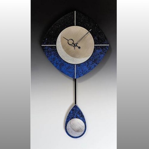 Click to view detail for LL-025 L-Drop Moon Pendulum Clock, Celestial Paint with Steel $350