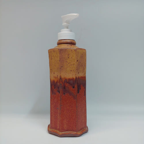 Click to view detail for #220202 Soap Dispenser Tan/Rust $16