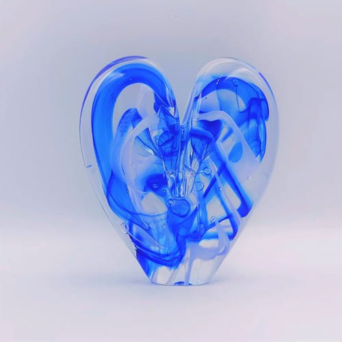 DG-031 Heart Blue & White 4.5  $110 at Hunter Wolff Gallery