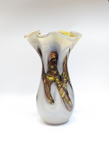Click to view detail for DB-646 Vase Earth Fluted 11.5x5 $225
