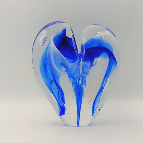 DG-038 Heart Cobalt Blue and White 4.5  $110 at Hunter Wolff Gallery