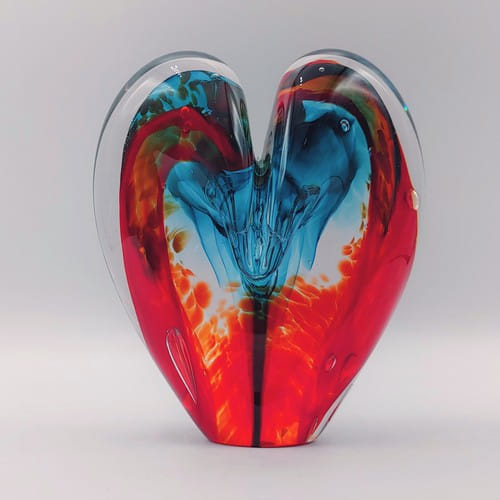 DG-040 Heart Red and Teal 4.5  $110 at Hunter Wolff Gallery