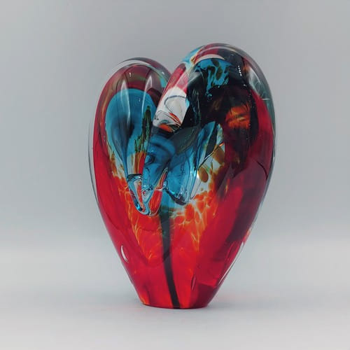 DG-040 Heart Red and Teal 4.5  $110 at Hunter Wolff Gallery