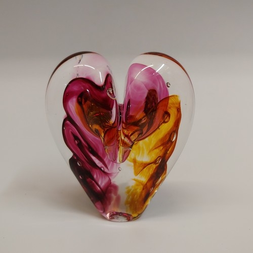 DG-072 Heart Fuchsia and Amber $110 at Hunter Wolff Gallery