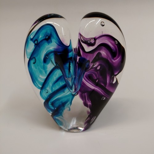 DG-075 Heart Purple and Agua $110 at Hunter Wolff Gallery