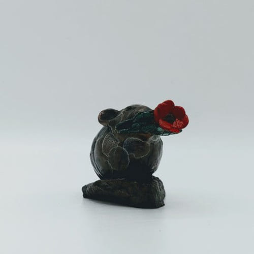 FL086 Pika Grey with Single Rose $125 at Hunter Wolff Gallery