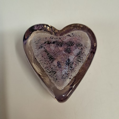 DB-1001 Heart, Blown Glass Paperweight Purple $52 at Hunter Wolff Gallery