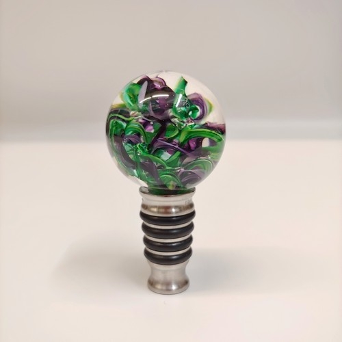 DG-102 Bottle Stopper Green & Purple $48.50 at Hunter Wolff Gallery