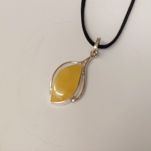 HWG-102 Pendant Yellow Leaf Shape $74 at Hunter Wolff Gallery