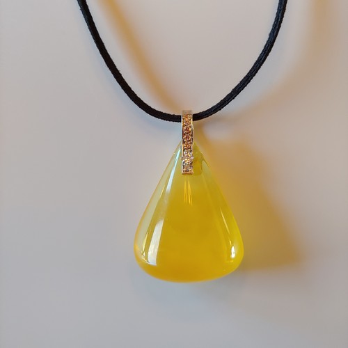 HWG-107 Pendant Yellow Triangular Shape; CZ Accent $93 at Hunter Wolff Gallery